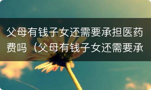 父母有钱子女还需要承担医药费吗（父母有钱子女还需要承担医药费吗知乎）