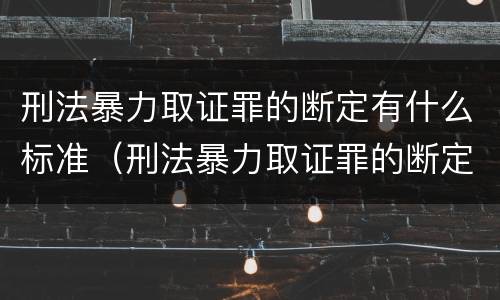 刑法暴力取证罪的断定有什么标准（刑法暴力取证罪的断定有什么标准吗）