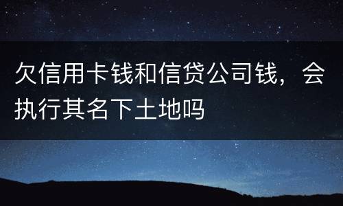 欠信用卡钱和信贷公司钱，会执行其名下土地吗
