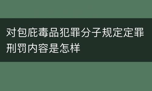 对包庇毒品犯罪分子规定定罪刑罚内容是怎样