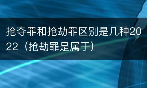 抢夺罪和抢劫罪区别是几种2022（抢劫罪是属于）