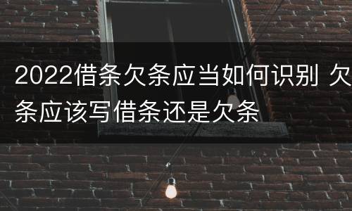 2022借条欠条应当如何识别 欠条应该写借条还是欠条