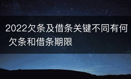 2022欠条及借条关键不同有何 欠条和借条期限