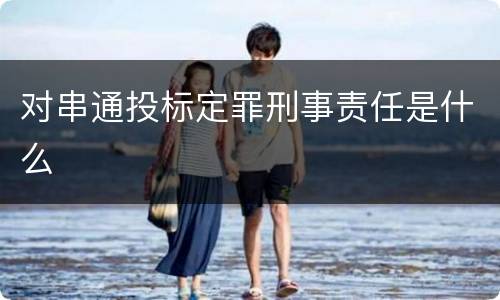 对串通投标定罪刑事责任是什么