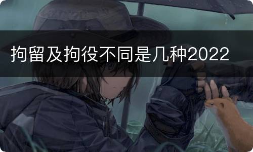 拘留及拘役不同是几种2022