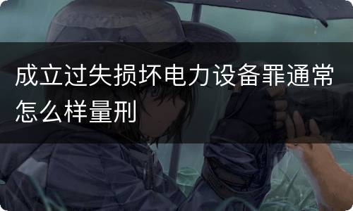 成立过失损坏电力设备罪通常怎么样量刑