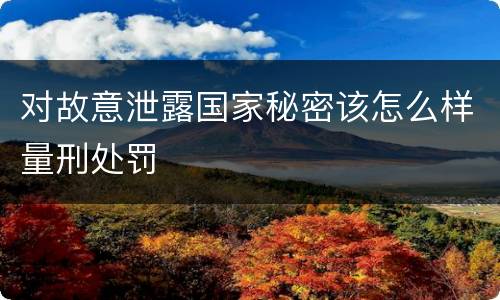 对故意泄露国家秘密该怎么样量刑处罚