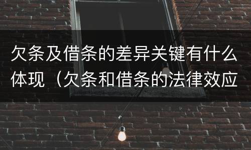 欠条及借条的差异关键有什么体现（欠条和借条的法律效应）
