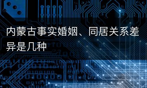 内蒙古事实婚姻、同居关系差异是几种