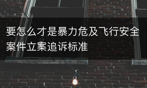 要怎么才是暴力危及飞行安全案件立案追诉标准