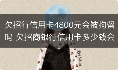 欠招行信用卡4800元会被拘留吗 欠招商银行信用卡多少钱会被坐牢