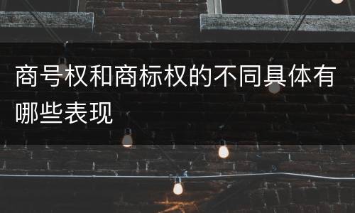 商号权和商标权的不同具体有哪些表现