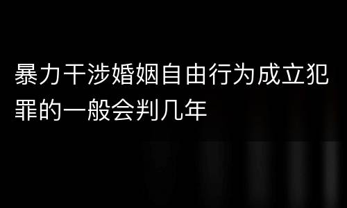 暴力干涉婚姻自由行为成立犯罪的一般会判几年