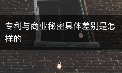 专利与商业秘密具体差别是怎样的