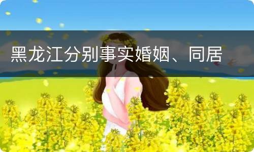 黑龙江分别事实婚姻、同居