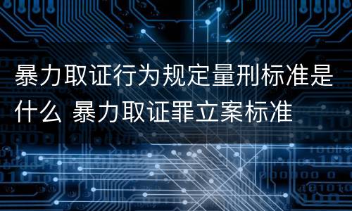 暴力取证行为规定量刑标准是什么 暴力取证罪立案标准