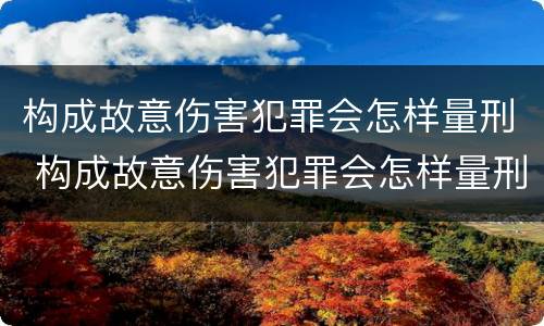 构成故意伤害犯罪会怎样量刑 构成故意伤害犯罪会怎样量刑呢