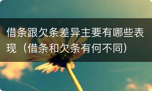 借条跟欠条差异主要有哪些表现（借条和欠条有何不同）