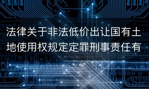 法律关于非法低价出让国有土地使用权规定定罪刑事责任有哪些