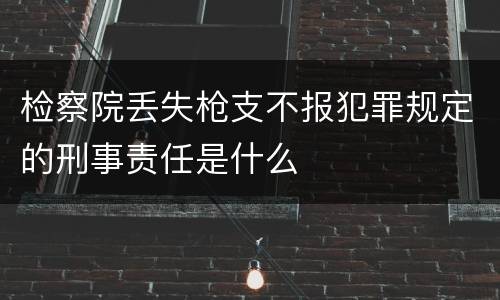 检察院丢失枪支不报犯罪规定的刑事责任是什么
