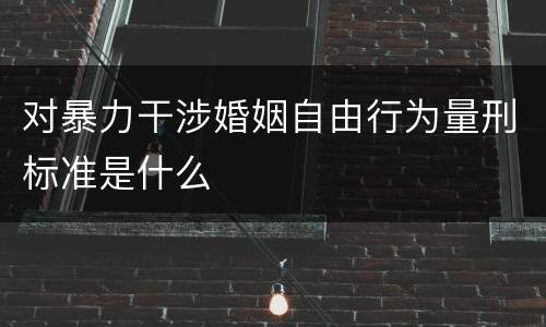对暴力干涉婚姻自由行为量刑标准是什么