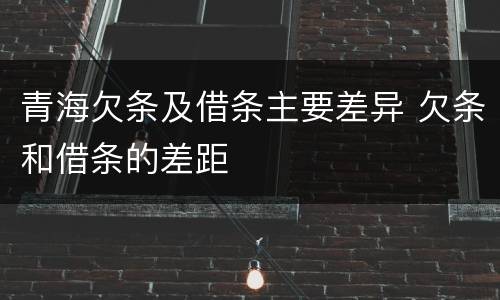青海欠条及借条主要差异 欠条和借条的差距
