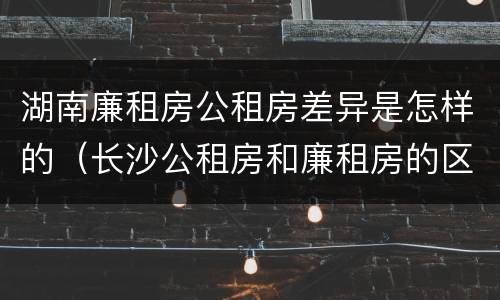 湖南廉租房公租房差异是怎样的（长沙公租房和廉租房的区别）