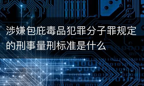 涉嫌包庇毒品犯罪分子罪规定的刑事量刑标准是什么