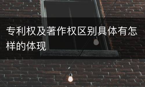 专利权及著作权区别具体有怎样的体现