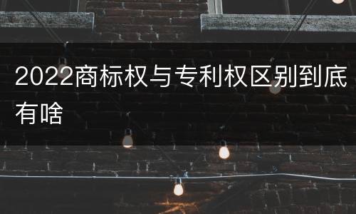 2022商标权与专利权区别到底有啥