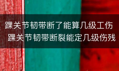 踝关节韧带断了能算几级工伤 踝关节韧带断裂能定几级伤残