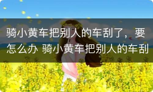 骑小黄车把别人的车刮了，要怎么办 骑小黄车把别人的车刮了,要怎么办呢
