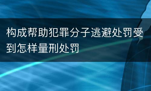 构成帮助犯罪分子逃避处罚受到怎样量刑处罚