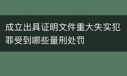 成立出具证明文件重大失实犯罪受到哪些量刑处罚