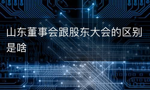 山东董事会跟股东大会的区别是啥