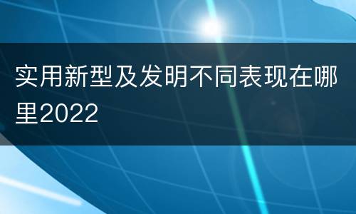 实用新型及发明不同表现在哪里2022