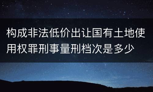 构成非法低价出让国有土地使用权罪刑事量刑档次是多少