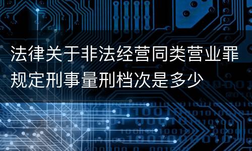 法律关于非法经营同类营业罪规定刑事量刑档次是多少