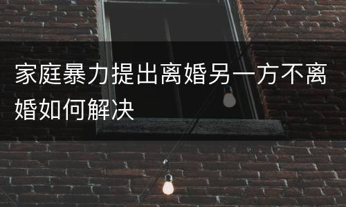 家庭暴力提出离婚另一方不离婚如何解决