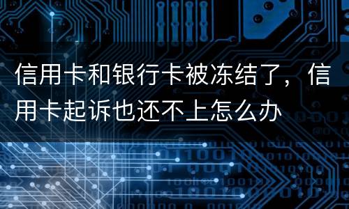 信用卡和银行卡被冻结了，信用卡起诉也还不上怎么办