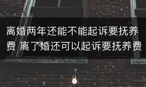 离婚两年还能不能起诉要抚养费 离了婚还可以起诉要抚养费吗