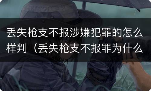 丢失枪支不报涉嫌犯罪的怎么样判（丢失枪支不报罪为什么是结果犯）