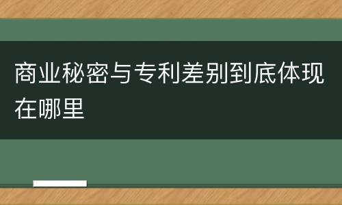 商业秘密与专利差别到底体现在哪里