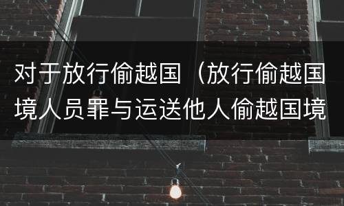 对于放行偷越国（放行偷越国境人员罪与运送他人偷越国境罪共犯）