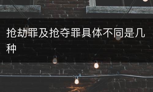 抢劫罪及抢夺罪具体不同是几种