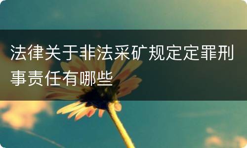 法律关于非法采矿规定定罪刑事责任有哪些