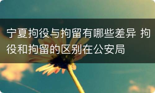 宁夏拘役与拘留有哪些差异 拘役和拘留的区别在公安局
