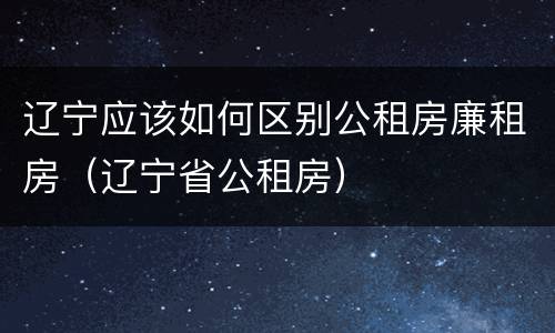 辽宁应该如何区别公租房廉租房（辽宁省公租房）