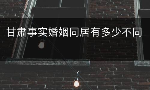 甘肃事实婚姻同居有多少不同