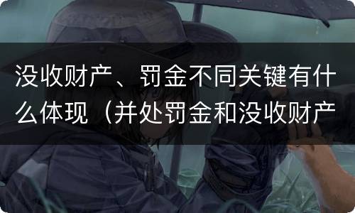 没收财产、罚金不同关键有什么体现（并处罚金和没收财产是什么意思）
